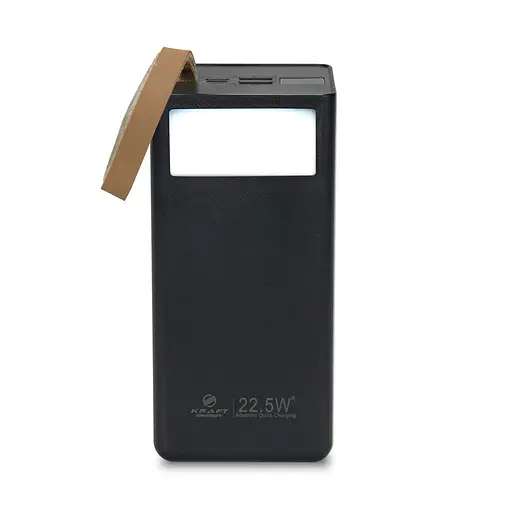 Повербанк 50000mAh Power Bank Kraft TPB-2350 Black 22.5W QC3.0 LED-ліхтар (43-00037)