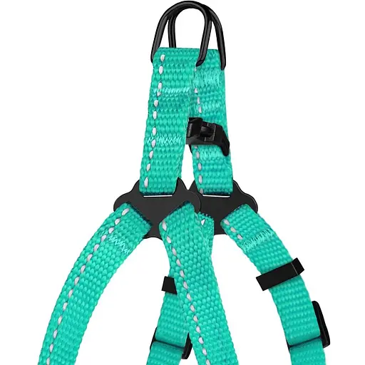 Шлея для собак Barksi Active світловідбивна (обхват грудей 24-30 см ширина 1 см) ментолова - фото 4