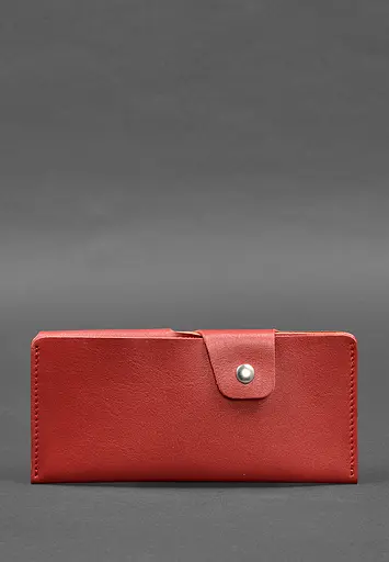 Шкіряне портмоне-купюрник 8.0 червоний краст - фото 4