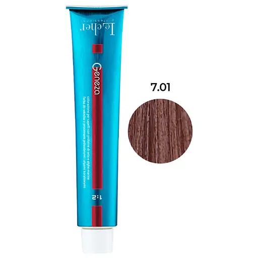 Професійна стійка аміачна крем-фарба для волосся Le Cher Geneza 7.01 (7CN) натуральний попелястий блонд - фото 1