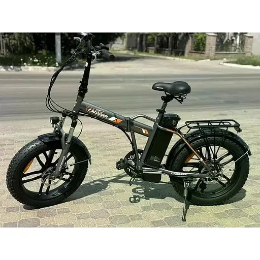 Электровелосипед Crosser Comp фетбайк 350W 12Ah серый с оранжевым - фото 2