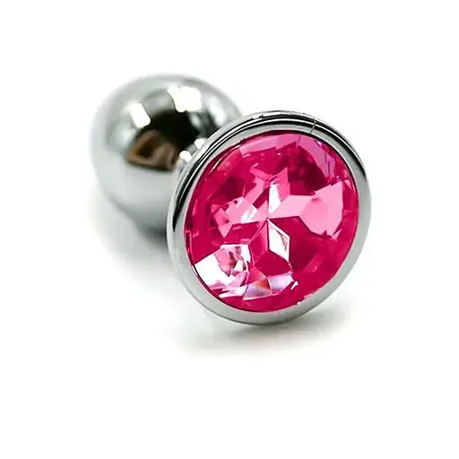 Сталева анальна пробка з декоративним кристалом Металік K0073-1 - фото 4