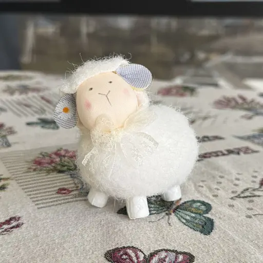 Великодній декоративний баранчик білий - фото 1