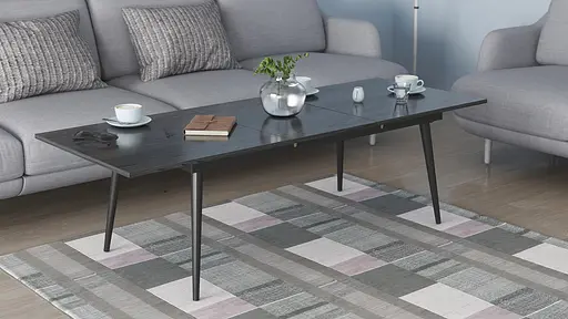 Стіл журнальний трансформер Dandi Small Ferrum-decor 45x120(160)x70 Чорний метал ДСП Сосна Кембра 16 мм (FRD-106794) - фото 2