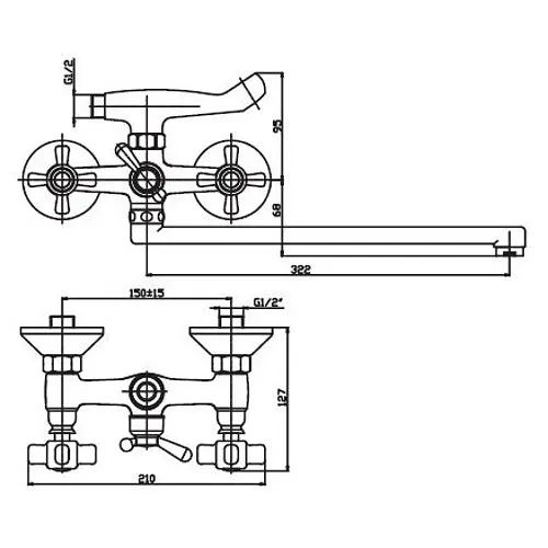 Змішувач для ванни Haiba ODYSSEY 143 (HB0305) - фото 2