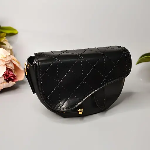 Детская сумка на цепочке из экокожи 16х11х5 см черная (24-328) - фото 3