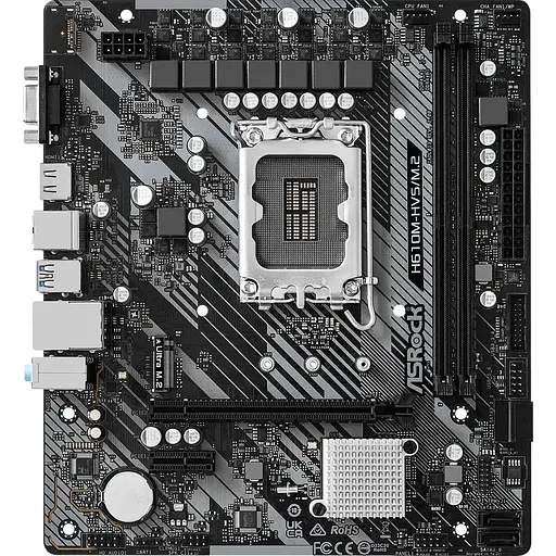 Материнская плата ASRock H610M-HVS/M.2 R2.0 (1700/H610, 2xDDR4, 1xPCIex16, HDMI/VGA, 4xSATAIII, M.2, GLan, 7.1ch, mATX)