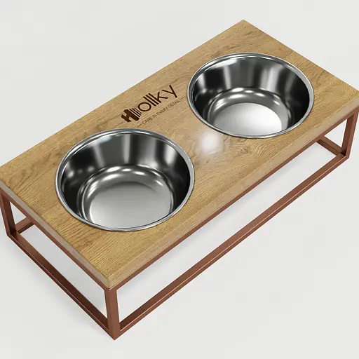 Hollky Base M — миски на підставці для середніх собак та великих котів (2 × 0,95 л) - фото 5