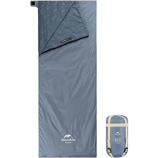 Спальник надлегкий Naturehike Ultralight LW180 NH21MSD09 правий 15°C розмір M сіро-синій - фото 1