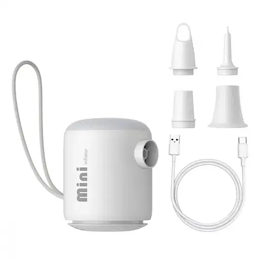 Портативний насос Baseus PocketGo Portable Air Pump 1600 mAh with LED lamp (C11157700221-00) Stellar White - фото 2