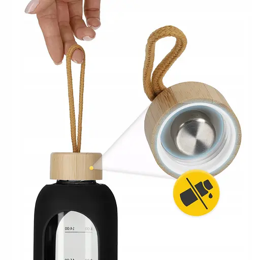 Пляшка для води 4FIZJO спортивна 1000 мл скляна Black (P-5905973403917) - фото 6