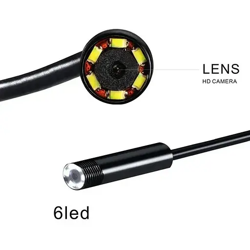 Эндоскоп для смартфона и ноутбука Kerui 652H USB HD 480P 2 метра 5.5 мм жесткий кабель - фото 4