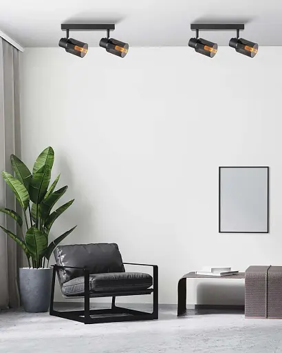 Світильник поворотний, спот Goldlux 331526 Rebecca E14 2x8W IP20 чорний - фото 2