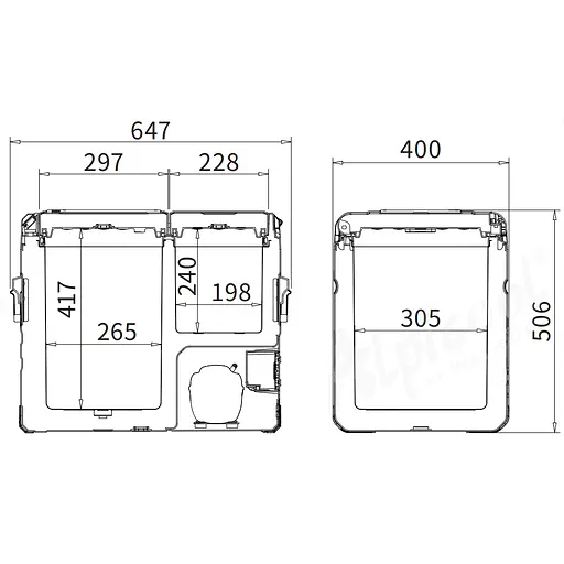 Компрессорный автохолодильник Alpicool TA45 (45 литров, LG Compressor, Двухкамерный) - фото 7