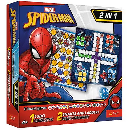 Настольная игра Trefl Лудо 2 в 1. Марвел: Человек-паук (Ludo 2 in 1: Marvel. Spider-Man) (02419) - фото 1