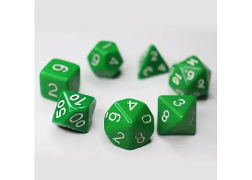 Набір кубиків Opaque 7 Dice Set - Green , 7 шт. (g7dopaq02) - фото 2