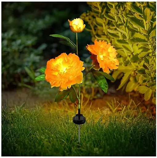 Світильники Sun Lamp садові на сонячній батареї квіти півонія 2 шт - фото 4