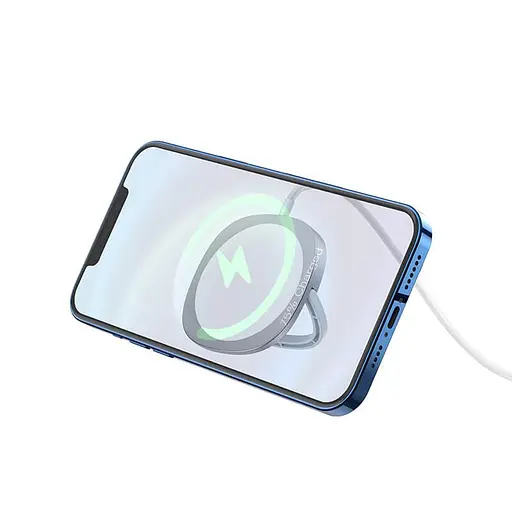 Зарядний пристрій Qi HOCO core magnetic holder wireless fast charger CW35 білий 15W - фото 2