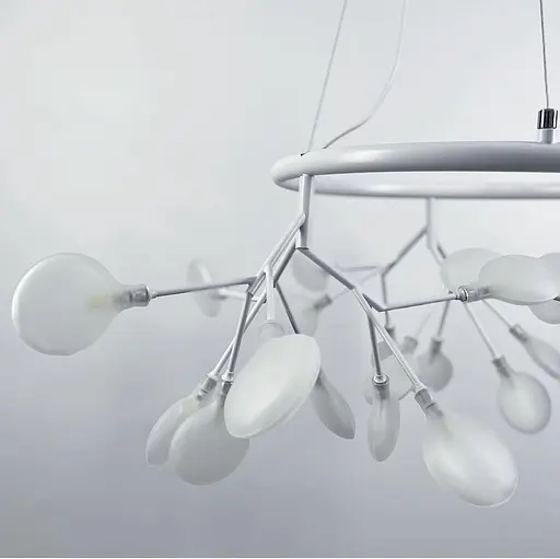 Підвісна люстра-кільце на 27 ламп в флористичних мотивах Line.F Колір плафона Графітовий - фото 5