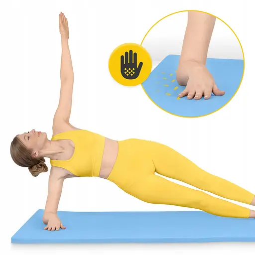 Коврик (мат) спортивный 4FIZJO TPE Gigant 200 x 125 x 2 см для йоги и фитнеса Sky Blue (P-5907739318985) - фото 6