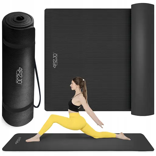 Коврик (мат) спортивный 4FIZJO NBR 190 x 100 x 1.5 см для йоги и фитнеса Black (P-5905973407120) - фото 2