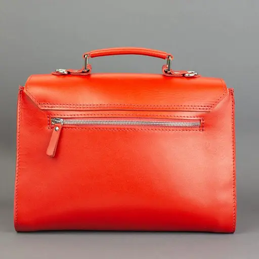 Жіноча шкіряна сумка Classic червона - фото 5