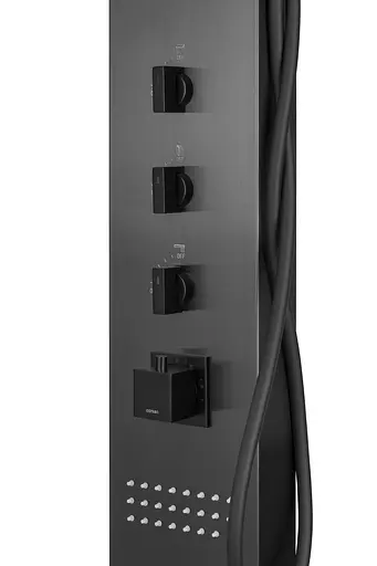 Душова панель Corsan Neo black з термостатом S060TBL, Чорний матовий - фото 2