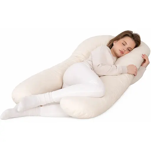 Подушка Sonex Basic Flex для беременных и отдыха П-образная антиаллергенная 135x68x25 бежевая (SO102579) - фото 1