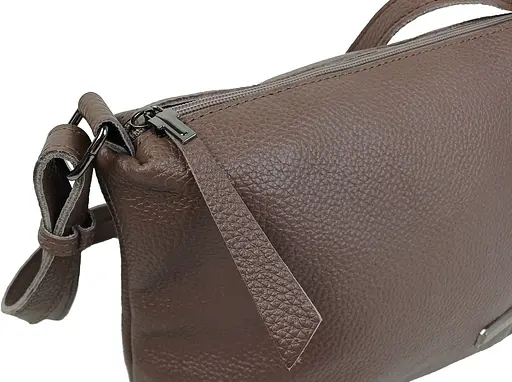Женская кожаная наплечная сумка Borsacomoda капучино sum0028721 - фото 10