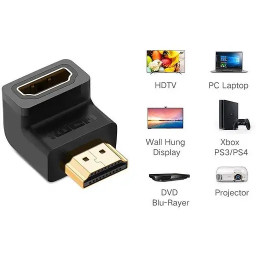 Перехідник Ugreen HDMI Male to Female Adapter Down 90° (20109) [63389] - фото 5