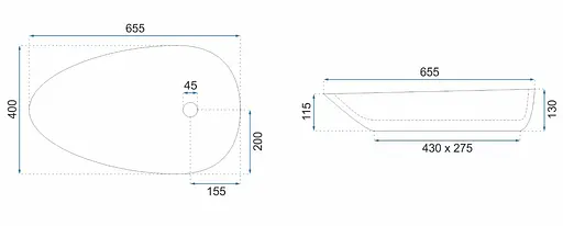 Умивальник Rea Greta 65 Thunder Shiny накладний мармур REA-U6500, Мармур - фото 7