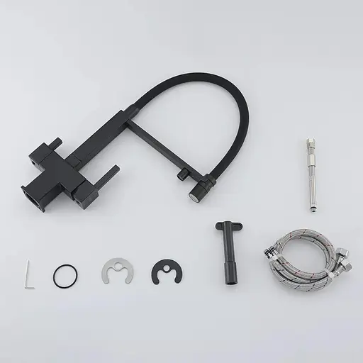 Смеситель для кухни под фильтр с гибким изливом черный матовый Frap G4395-56 Черный матовый - фото 5