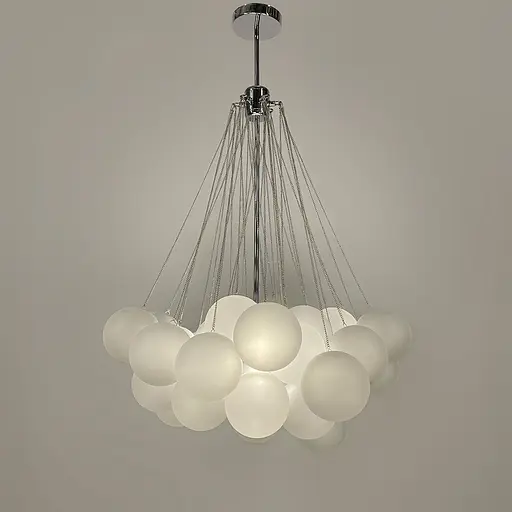 Люстра-пучок Pumpo Bubbles в хромированном корпусе ⌀ 70 см 37 шариков | Ст. J062-800 CH+WT | Line F - фото 2