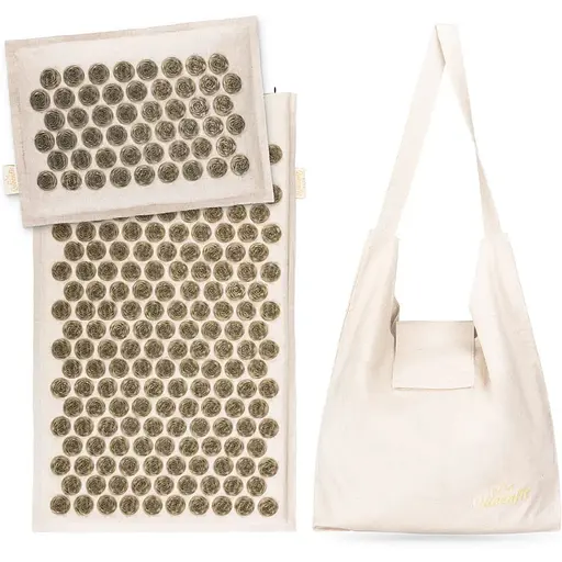 Коврик акупунктурный с подушкой Gymtek Queenfit беж - фото 3