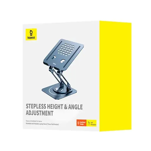 Подставка для ноутбука Baseus UltraStable Pro Series Rotatable and Foldable Laptop Stand (Three-Fold Version) Space Grey - фото 2