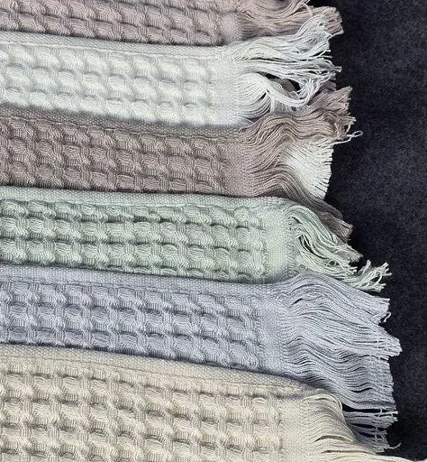 Набір банних рушників із льону 6 шт. 140х70 см L&M Home Textiles DT-517-72 вафельні рушники пастельні кольори в наборі - фото 7