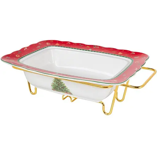 Марміт з кришкою Elen Dekor Різдвяна насолода металофарфор 1.1 л 31х23 см (985-210) - фото 3