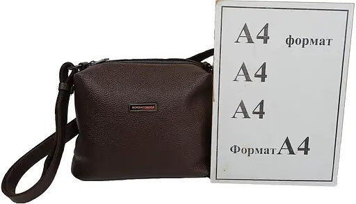 Женская наплечная кожаная сумка Borsacomoda темно-коричневая sum0028722 - фото 10