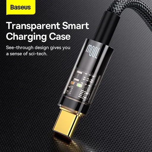 Кабель Baseus Explorer Series Auto Power-Off Fast Charging Data Cable USB To Type-C 100W/6A 1 м - фото 3