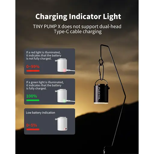 Насос-ліхтар кемпінговий Flextail Tiny Pump Х, чорний - фото 3