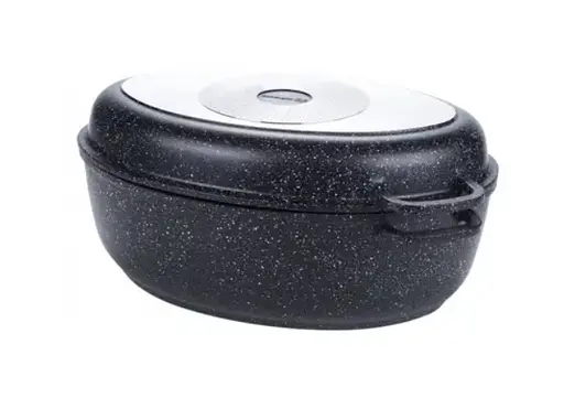 Гусятниця Edenberg EB-9172 з литого алюмінію з мармуровим покриттям з кришкою - фото 3