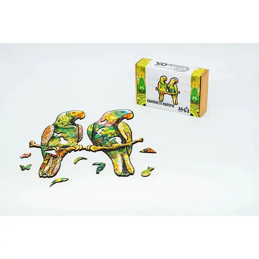 Фигурный деревянный пазл A4 Волнистые попугаи PuzA4-01212, 82 детали - фото 2