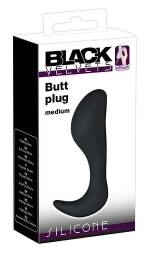 Анальна пробка Black Velvets 10.5 см (чорний) - фото 8