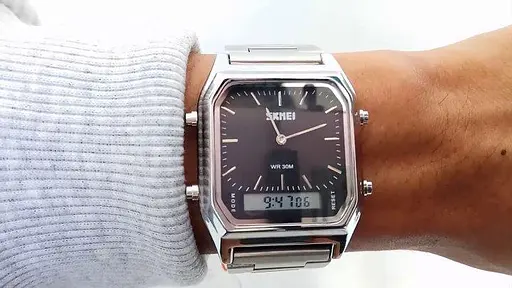 Наручний чоловічий годинник Skmei 1220 Tango Сріблясто-чорний - фото 7