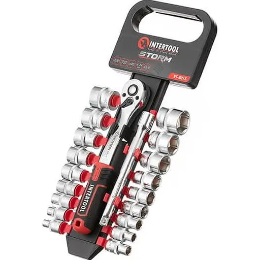 Набір торцевих головок із тріскачкою Intertool ET-8015 18 шт. [148847] - фото 2