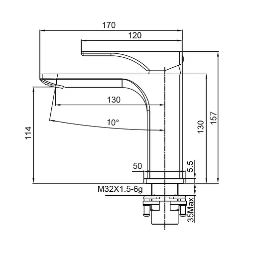 Змішувач для раковини Koer KB-10010-01 (KR3478) - фото 2