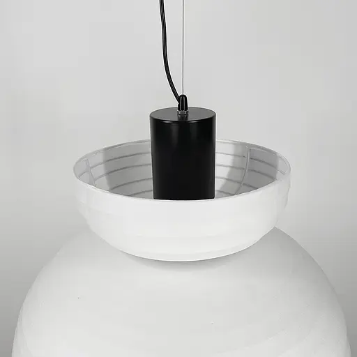 Люстра у чорному корпусі з білим абажуром Ø 50 см | Арт. PL 053-500 | Line F - фото 2