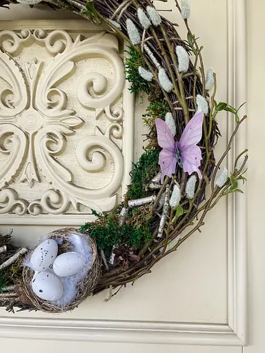 Весенний декоративный венчик Hvoya Весенняя роскошь с тюльпанами и котиками 45 см - фото 7