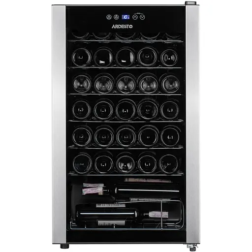 ARDESTO Холодильник для вина, 84.2x48х44, мороз.отд.-96л, зон - 1, бут-34, ST, диспл внутр., черный