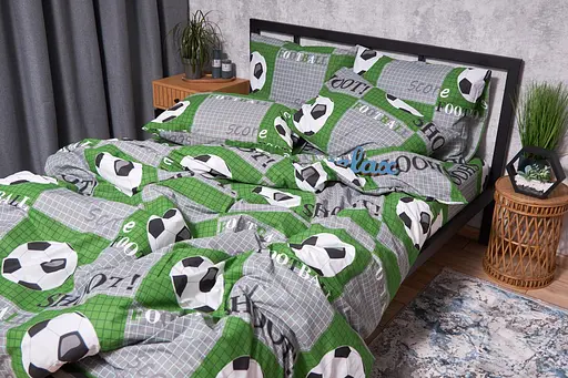 Комплект постельного белья Moon&Star Бязь Gold Люкс Football Детский 110x140 см наволочки 2x40x60 см - фото 5